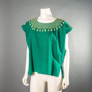 Cotton Mexican Market Shirt with Embroidery